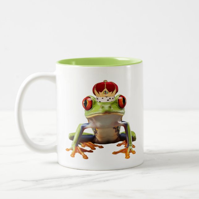 Frog and Crown Two-Tone Coffee Mug (Left)