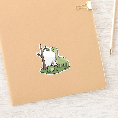Frog and Dinosaur, Kawaii Jungle Friends Sticker