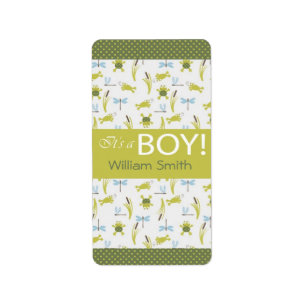 Frog and Dragonfly Mini Hershey Bar Label