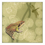 Frog and Dragonfly on Water Lilies Acrylic Print