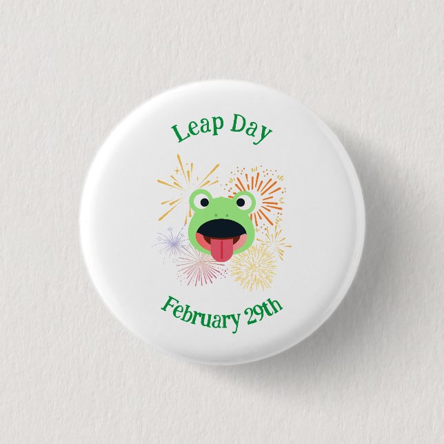 Frog and Fireworks Design Button (Front)