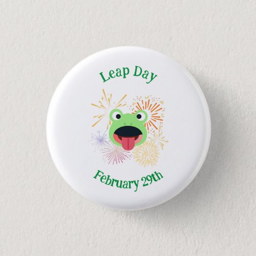 Frog and Fireworks Design Button