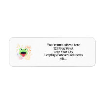 Frog and Fireworks Design Return Address Label