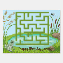 Frog and Fly Maze Birthday Yard Signs