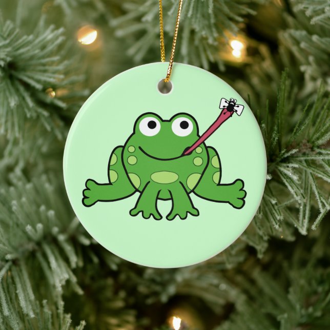 Frog and Fly Ornament (Spin It) double sided (Tree)