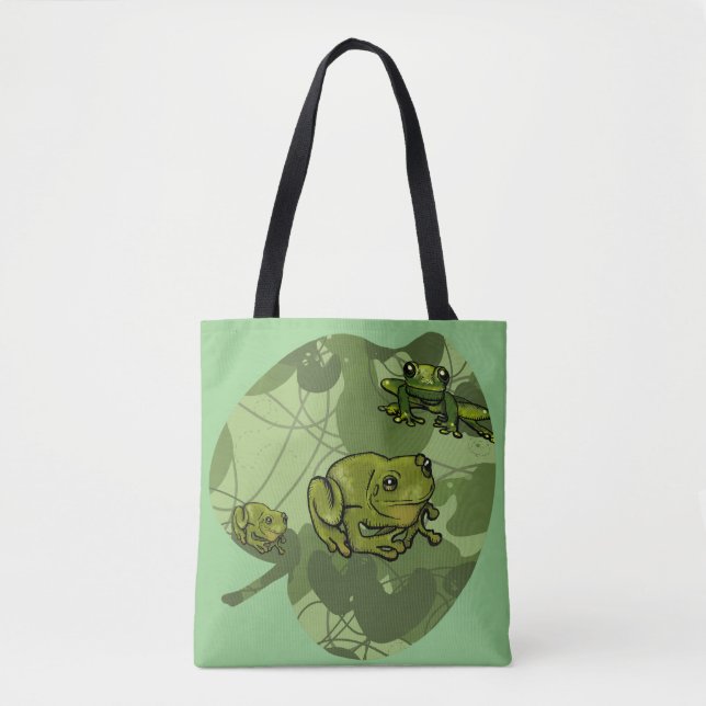 Frog and Lily Pad Tote Bag (Front)