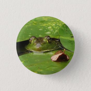 Frog And Lily Pads Button by Bebops at Zazzle