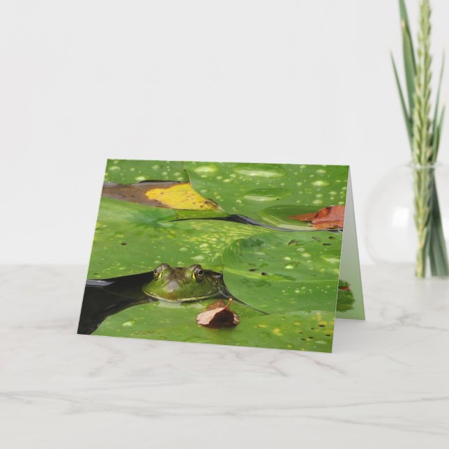 Frog and Lily Pads Thank You Card (Front)