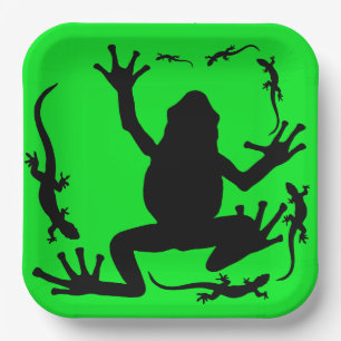 Frog and Lizards Paper Plates