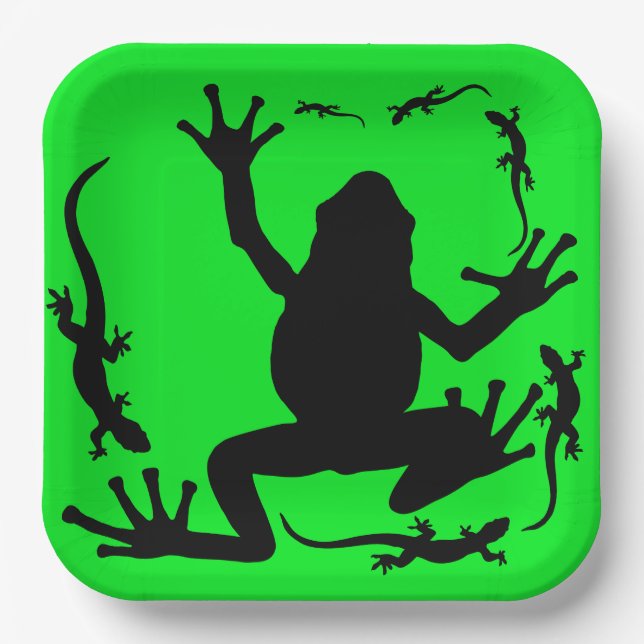 Frog and Lizards Paper Plates (Front)