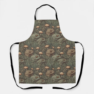 Frog and Mushroom All-Over Print Apron