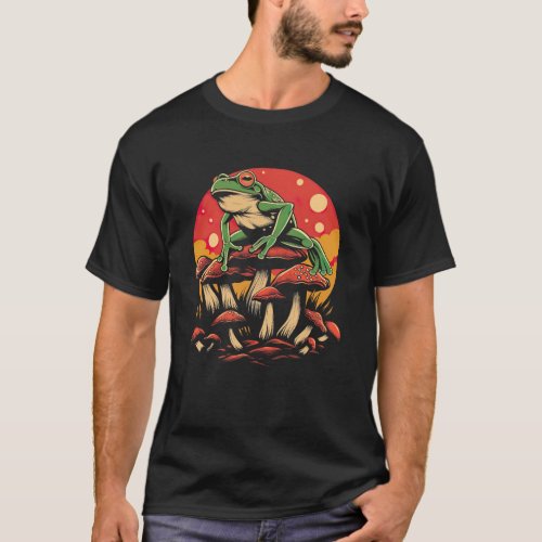Frog and Mushroom Funny Cute T_Shirt