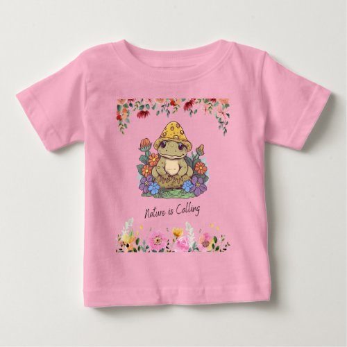 Frog and Mushroom Gift for Friend Baby T_Shirt