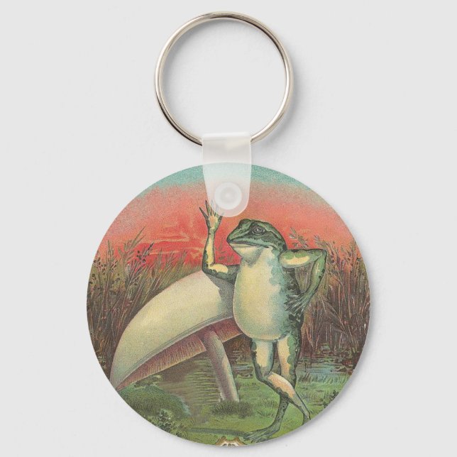 Frog and Mushroom Keychain (Front)