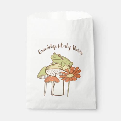 Frog and Mushrooms Cottagecore Personalized Favor Bag