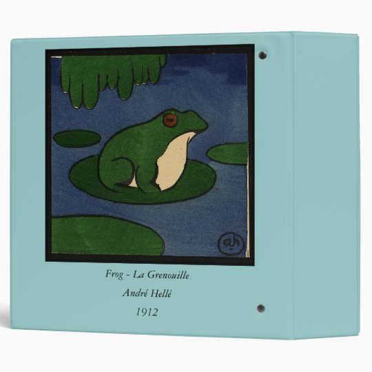 Frog - Antiquarian, Colorful Book Illustration Binder