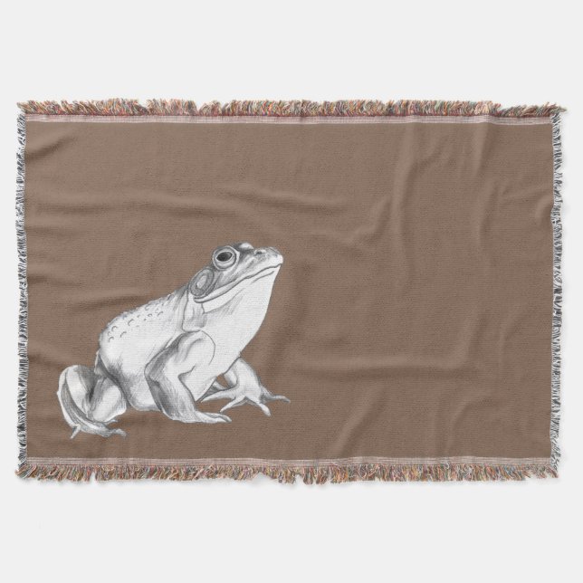 Frog Art Blanket Bull Frog Art Throw Blanket (Front)