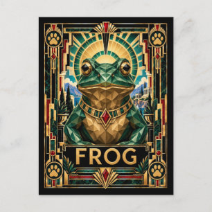 Frog, Art Deco Wildlife Postcard