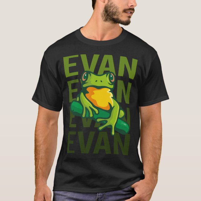 Frog Art - Evan Name T-Shirt (Front)