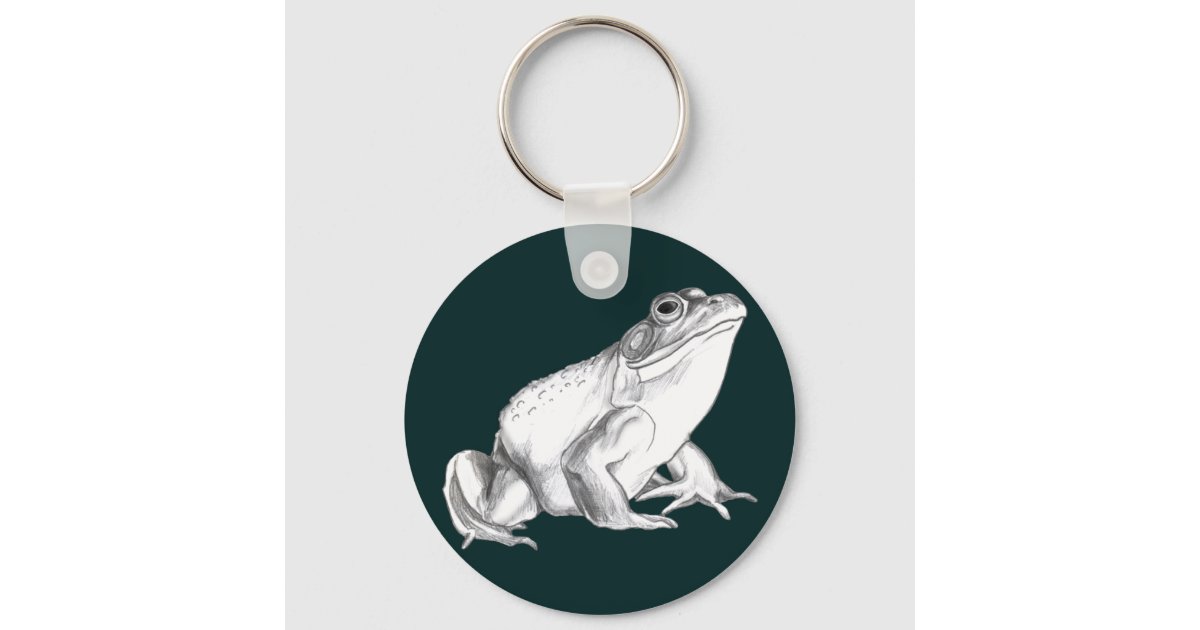 Frog Art Keychain Bullfrog Keychains Frog Gifts