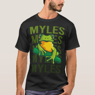 Frog Art - Myles Name T-Shirt