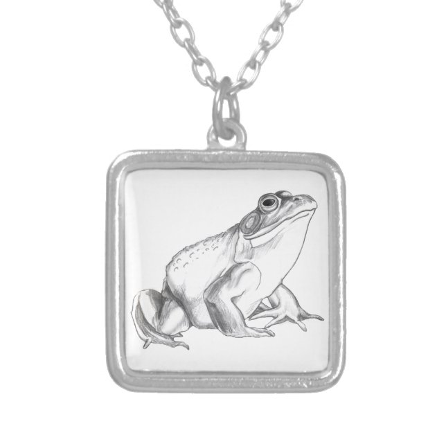 Frog Art Necklace Bull Frog Charm Necklaces Custom (Front)