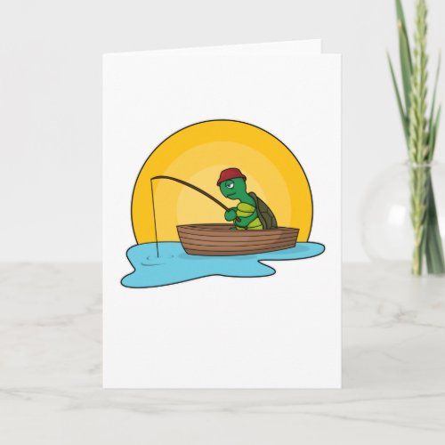 Frog as Angler in Boat Card