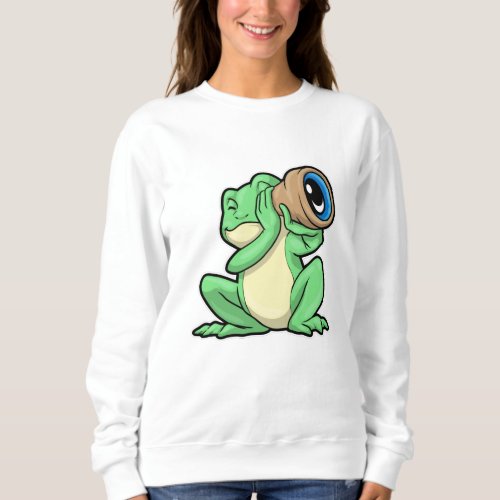 Frog as Astronomy with Telescope Sweatshirt