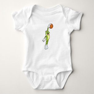 Frog as Basketball player with Basketball.PNG Baby Bodysuit