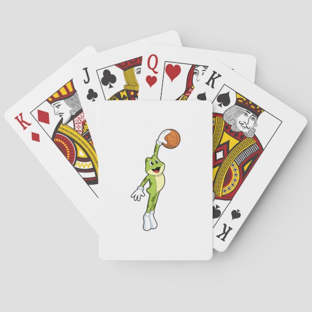 Frog as Basketball player with Basketball.PNG Poker Cards (Back)