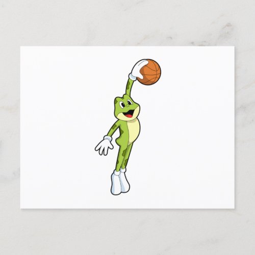 Frog as Basketball player with BasketballPNG Postcard
