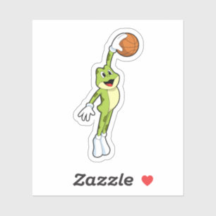 Frog as Basketball player with Basketball.PNG Sticker