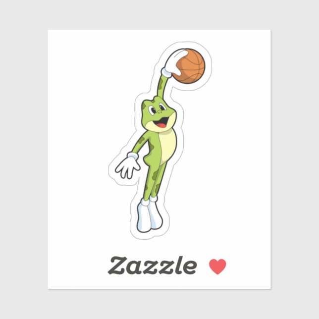 Frog as Basketball player with Basketball.PNG Sticker (Sheet)