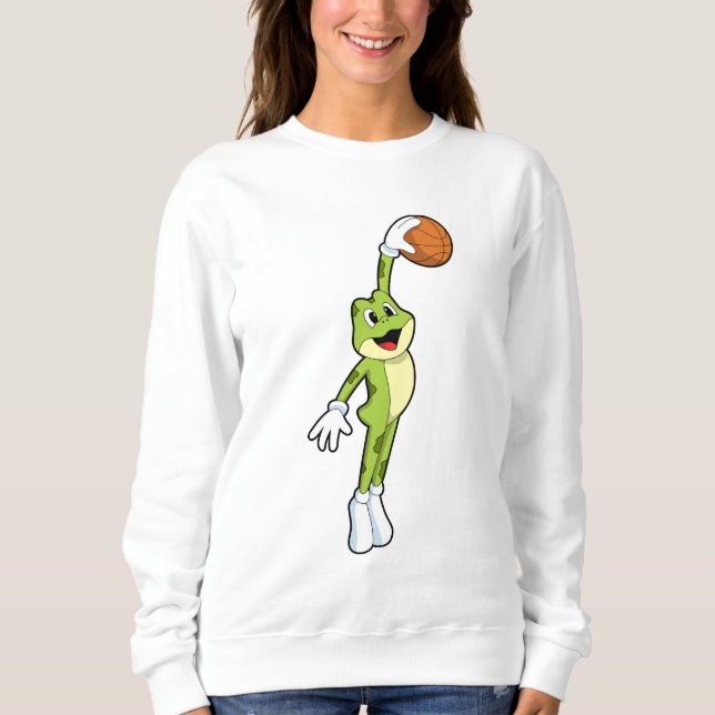 Frog as Basketball player with Basketball.PNG Sweatshirt (Front)