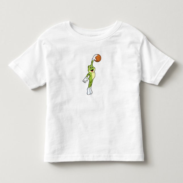 Frog as Basketball player with Basketball.PNG Toddler T-shirt (Front)