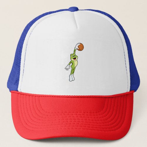 Frog as Basketball player with BasketballPNG Trucker Hat