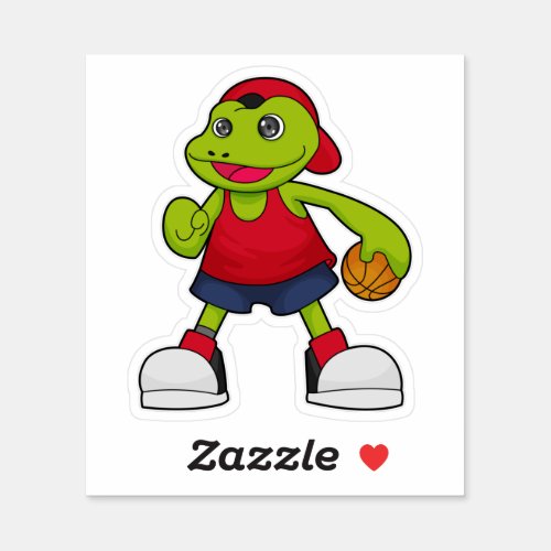 Frog as Basketball player with Basketball Sticker