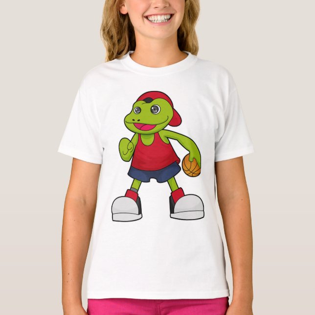 Frog as Basketball player with Basketball T-Shirt (Front)