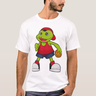 Frog as Basketball player with Basketball T-Shirt