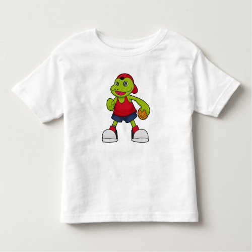 Frog as Basketball player with Basketball Toddler T_shirt