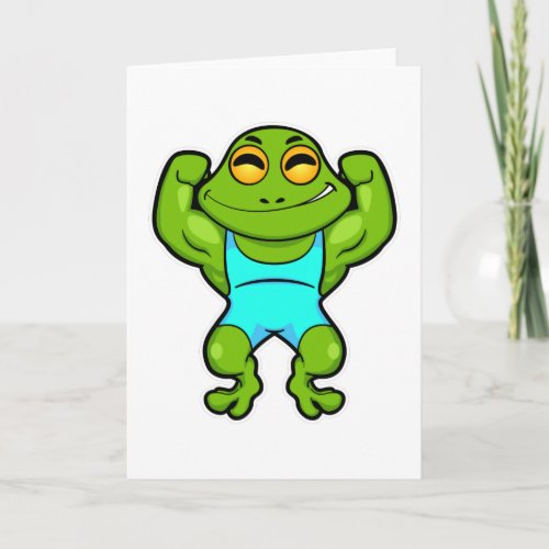 Frog as Bodybuilder at Bodybuilding Card