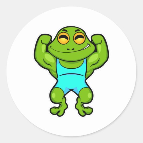 Frog as Bodybuilder at Bodybuilding Classic Round Sticker