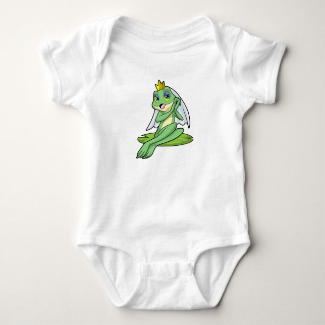 Frog as Bride at Wedding with Crown Baby Bodysuit (Front)