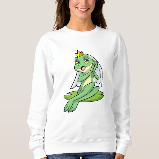 Frog as Bride at Wedding with Crown Sweatshirt (Front)