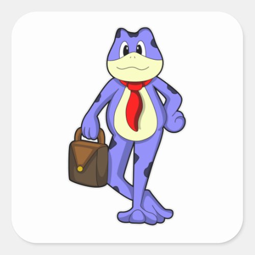 Frog as Businessman with Bag Square Sticker