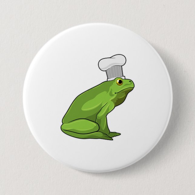Frog as Cook with Chef hat Button (Front)