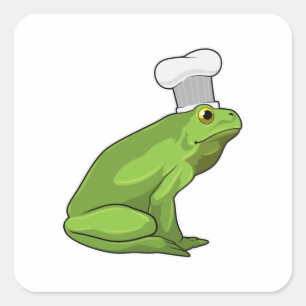 Frog as Cook with Chef hat Square Sticker