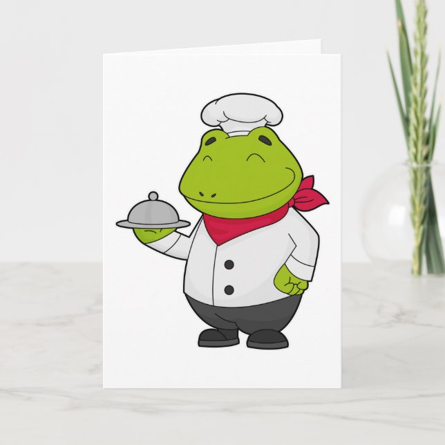 Frog as Cook with Platter Card (Front)