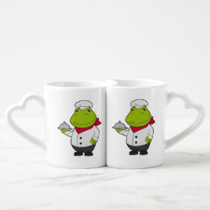 Frog as Cook with Platter Coffee Mug Set
