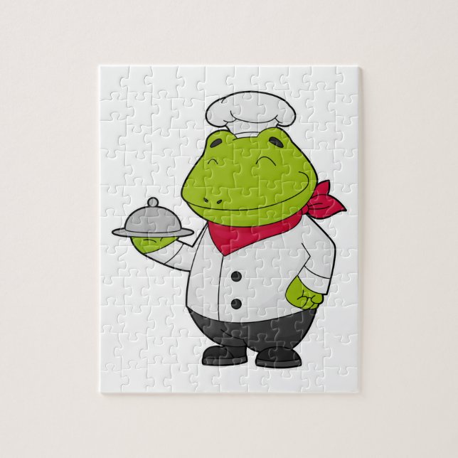 Frog as Cook with Platter Jigsaw Puzzle (Vertical)